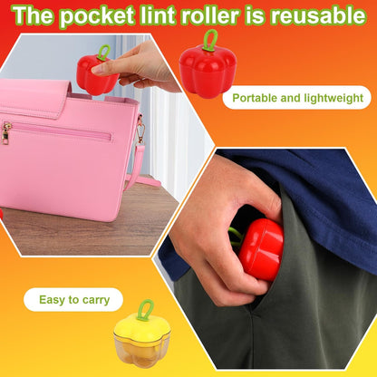 2Pcs Mini Portable Lint Rollers, Portable Travel Size Lint Roller Reusable Small Pet Hair Removal Tool for Cleaning Clothes Dust Debris Washable Sticky Remover Roller for Travel Household