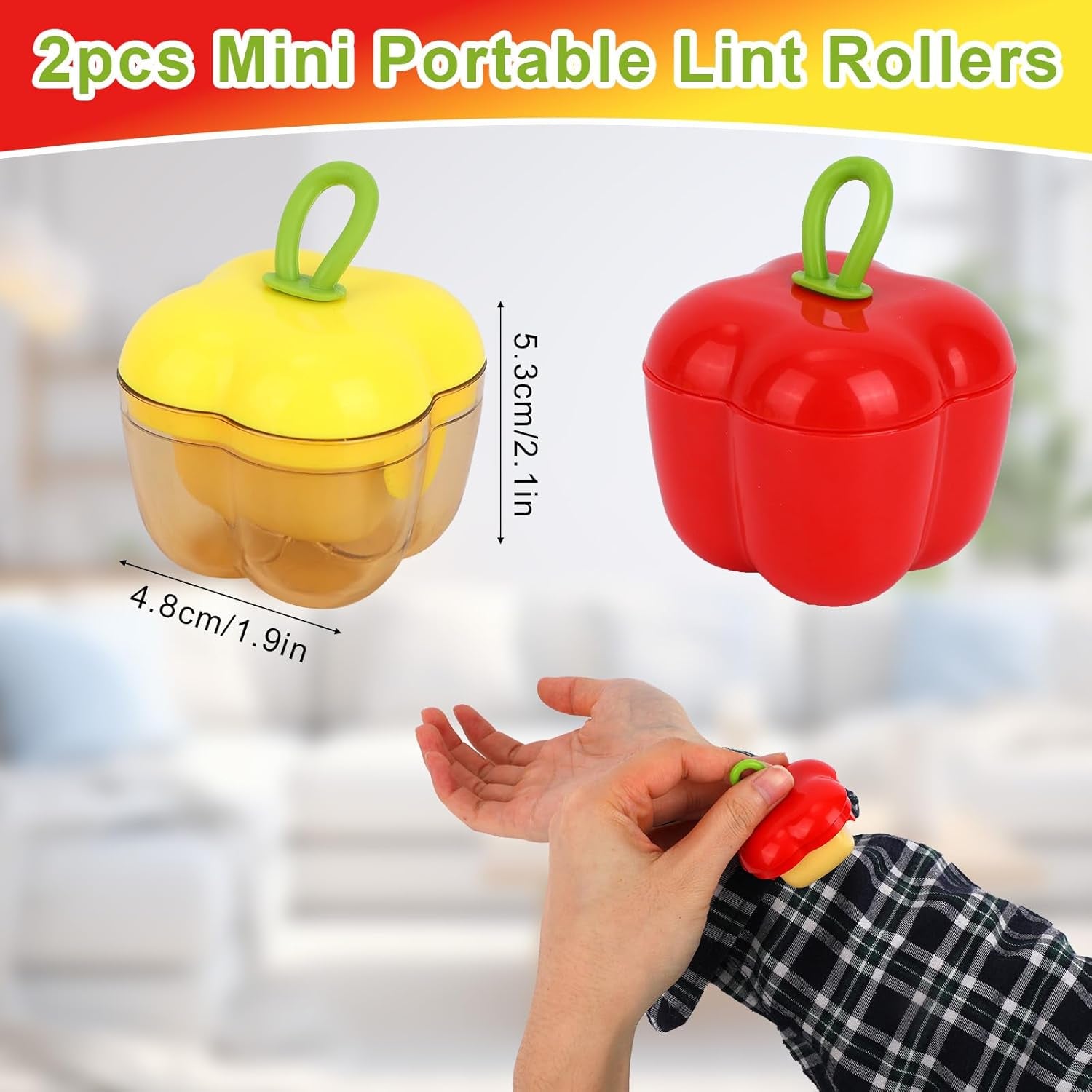 2Pcs Mini Portable Lint Rollers, Portable Travel Size Lint Roller Reusable Small Pet Hair Removal Tool for Cleaning Clothes Dust Debris Washable Sticky Remover Roller for Travel Household