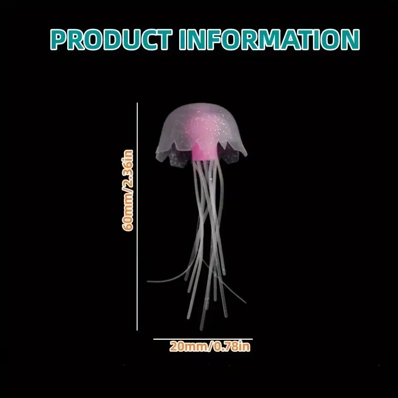 3Pcs/6Pcs Fish Tank Landscape Simulation Jellyfish Decoration Silicone