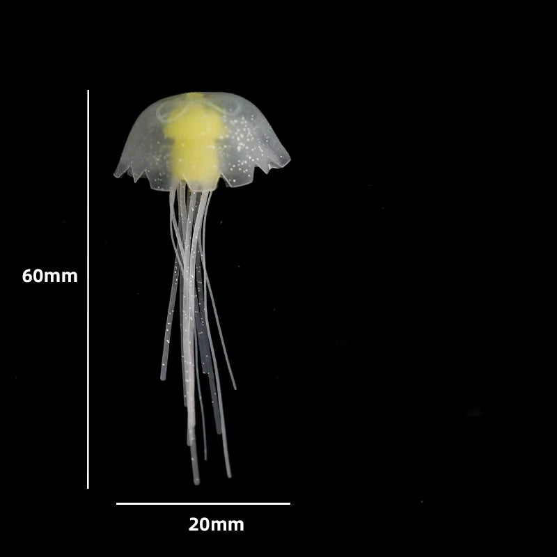 3Pcs/6Pcs Fish Tank Landscape Simulation Jellyfish Decoration Silicone