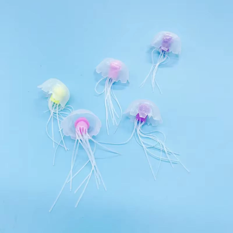 3Pcs/6Pcs Fish Tank Landscape Simulation Jellyfish Decoration Silicone