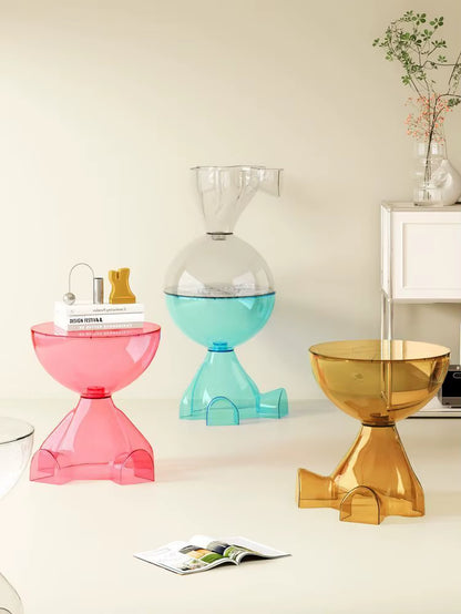Transparent Ornaments Bear Coffee Table Sofa Living Room Bedside Table Storage Rack Bedside Small Net Red Coffee Table