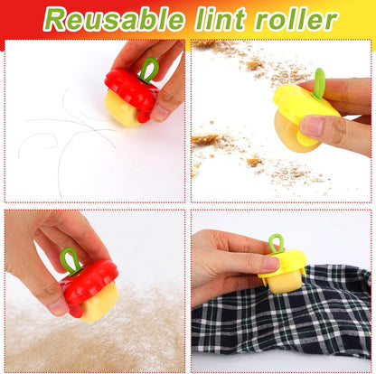 2Pcs Mini Portable Lint Rollers, Portable Travel Size Lint Roller Reusable Small Pet Hair Removal Tool for Cleaning Clothes Dust Debris Washable Sticky Remover Roller for Travel Household