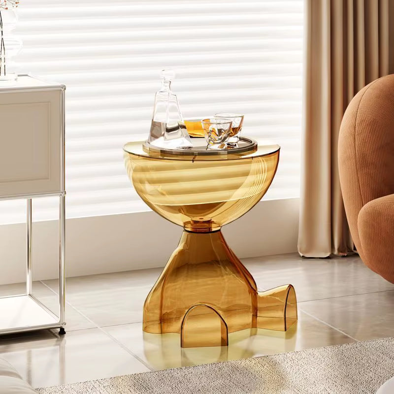 Transparent Ornaments Bear Coffee Table Sofa Living Room Bedside Table Storage Rack Bedside Small Net Red Coffee Table