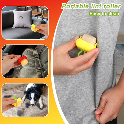 2Pcs Mini Portable Lint Rollers, Portable Travel Size Lint Roller Reusable Small Pet Hair Removal Tool for Cleaning Clothes Dust Debris Washable Sticky Remover Roller for Travel Household