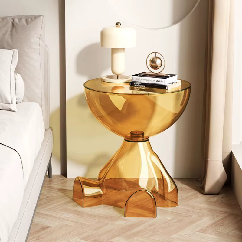 Transparent Ornaments Bear Coffee Table Sofa Living Room Bedside Table Storage Rack Bedside Small Net Red Coffee Table